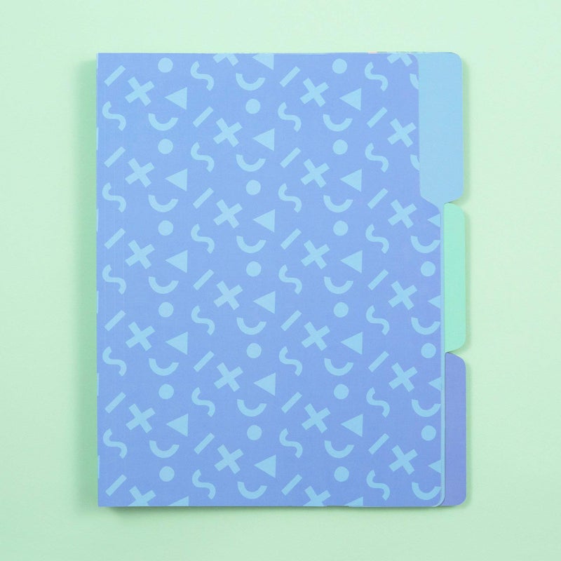 Yoobi | File Folders | Paper Material | Poolside Memphis - Blue/Multi Variety Pack of 12 (YOOB1203136) - Image 2
